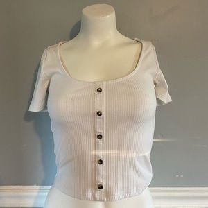 White ribbed crop top